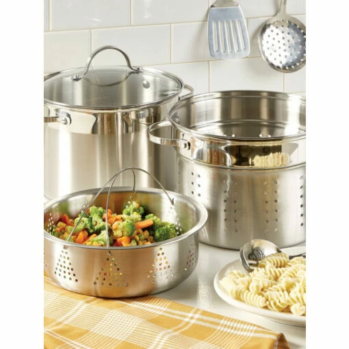 Discount 🔔 Vermont Country Store Stainless Steel 8-Quart Multi-Cooker With Pasta Insert And Steamer 💯 -Cheap Kitchen Shop unnamed file 106