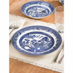 Budget 🤩 Vermont Country Store Blue Willow Dinner Plates, Set Of 4 💯