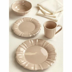 Cheap 😍 Vermont Country Store Chloe Dinnerware, 16 Piece Set White 👏