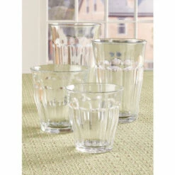 Hot Sale ⭐ Vermont Country Store French Picardie Tumbler 6-Glass Set, In 4 Sizes Clear 💯