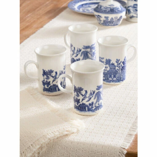 Brand new 💯 Vermont Country Store Blue Willow Coffee Mug, Set Of 4 ✔️ -Cheap Kitchen Shop unnamed file 20