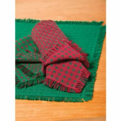 Brand new ✔️ The Mountain Weavers Mountain Weave Cotton Placemats, Set Of 2 Cranberry And Hunter Green ✨ -Cheap Kitchen Shop unnamed file 413