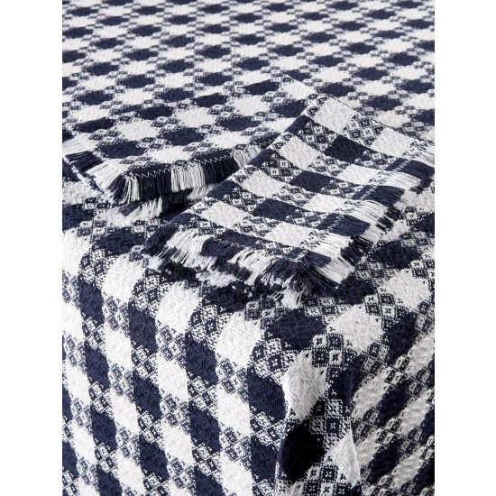 Hot Sale π The Mountain Weavers Farmhouse Weave Cotton Tablecloths Navy And White π 4 Hot Sale π The Mountain Weavers Farmhouse Weave Cotton Tablecloths Navy And White π - Image 2