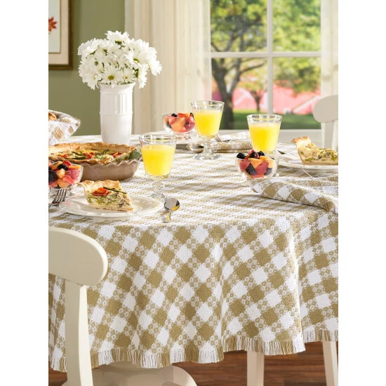Hot Sale π The Mountain Weavers Farmhouse Weave Cotton Tablecloths Navy And White π 5 Hot Sale π The Mountain Weavers Farmhouse Weave Cotton Tablecloths Navy And White π - Image 3