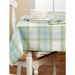 Cheap Kitchen Shop 40 Flash Sale ๐ Vermont Country Store Pastel Plaid Cotton Table Linens Blue Sage Plaid ๐