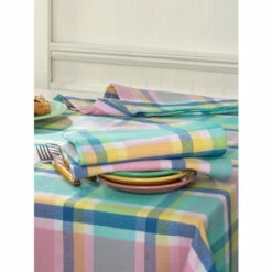 Flash Sale 🎉 Vermont Country Store Pastel Plaid Cotton Table Linens Blue Sage Plaid 🛒 -Cheap Kitchen Shop unnamed file 447