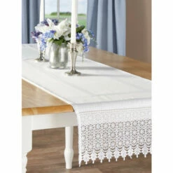 Wholesale 🎉 Vermont Country Store Keepsake Lace Table Runner, In 2 Sizes White 🌟