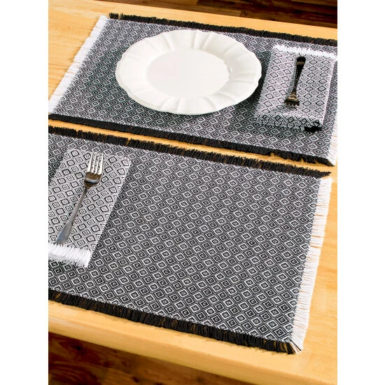 Best deal ๐ฅ The Mountain Weavers Diamond Weave Cotton Placemat, Set Of 2 Black And White โค๏ธ 5 Best deal ๐ฅ The Mountain Weavers Diamond Weave Cotton Placemat, Set Of 2 Black And White โค๏ธ - Image 3