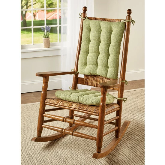 Outlet 💯 The Mountain Weavers Mountain Weave Never-Flatten Rocker Chair Pad Set, In 2 Sizes Wedgwood Blue And White 👏 2 Outlet 💯 The Mountain Weavers Mountain Weave Never-Flatten Rocker Chair Pad Set, In 2 Sizes Wedgwood Blue And White 👏