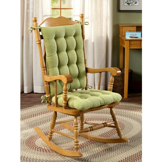 Outlet 💯 The Mountain Weavers Mountain Weave Never-Flatten Rocker Chair Pad Set, In 2 Sizes Wedgwood Blue And White 👏 3 Outlet 💯 The Mountain Weavers Mountain Weave Never-Flatten Rocker Chair Pad Set, In 2 Sizes Wedgwood Blue And White 👏 - Image 2