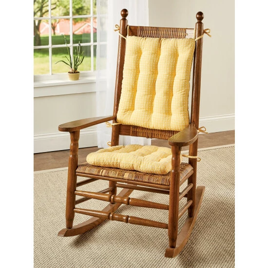 Outlet 💯 The Mountain Weavers Mountain Weave Never-Flatten Rocker Chair Pad Set, In 2 Sizes Wedgwood Blue And White 👏 7 Outlet 💯 The Mountain Weavers Mountain Weave Never-Flatten Rocker Chair Pad Set, In 2 Sizes Wedgwood Blue And White 👏 - Image 6