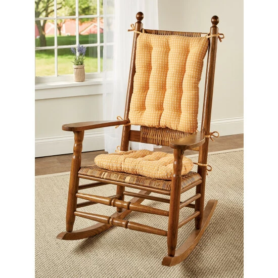 Outlet 💯 The Mountain Weavers Mountain Weave Never-Flatten Rocker Chair Pad Set, In 2 Sizes Wedgwood Blue And White 👏 9 Outlet 💯 The Mountain Weavers Mountain Weave Never-Flatten Rocker Chair Pad Set, In 2 Sizes Wedgwood Blue And White 👏 - Image 8