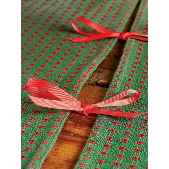 Hot Sale 💯 The Mountain Weavers Mountain Weave Cotton 🔔 Christmas Tree 👗 Skirt Forest Green & Red ❤️ 4 Hot Sale 💯 The Mountain Weavers Mountain Weave Cotton 🔔 Christmas Tree 👗 Skirt Forest Green & Red ❤️ - Image 2