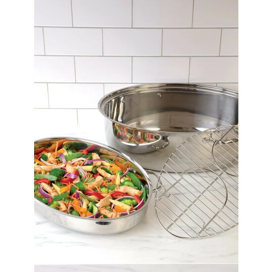 Cheapest π₯ Vermont Country Store 3-in-1 Stainless Steel Roasting Pan π 4 Cheapest π₯ Vermont Country Store 3-in-1 Stainless Steel Roasting Pan π - Image 2